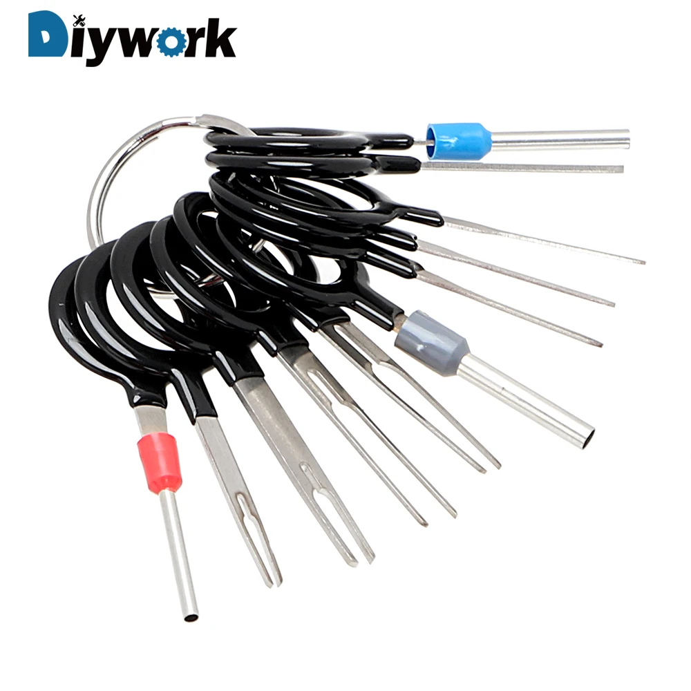 DIYWORK 11Pcs/set Terminal Removal Tools Extractor Kit Car Electrical Wiring Crimp Connector Pin