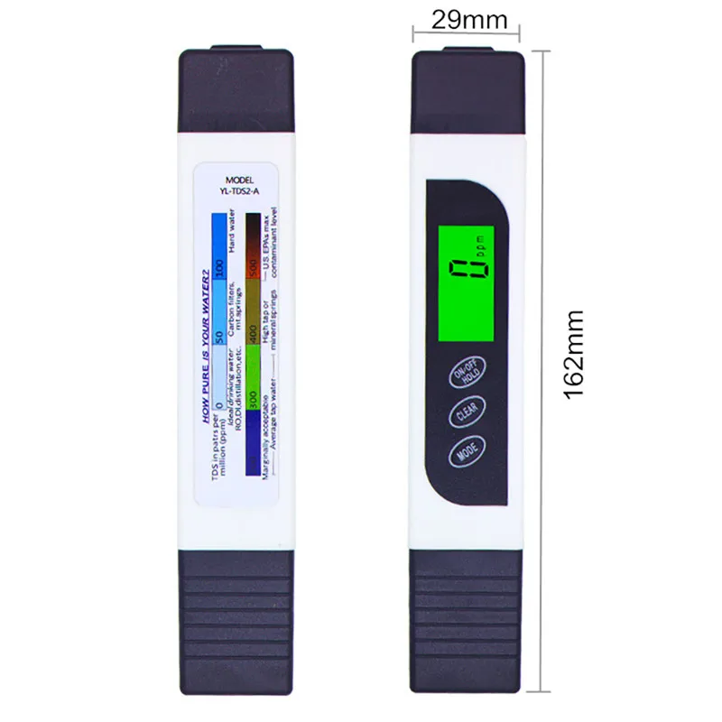 Портативный Цифровой TDS Temp метр тестер 0~ 9990ppm 3 в 1 тестер воды аквариум бассейн качество тестирование ручка Чистота фильтр монитор