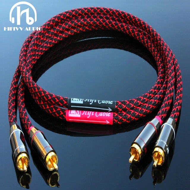 hifi amplifier RCA cable audio TV amp DAC wire 6N OFC line 4 RCA