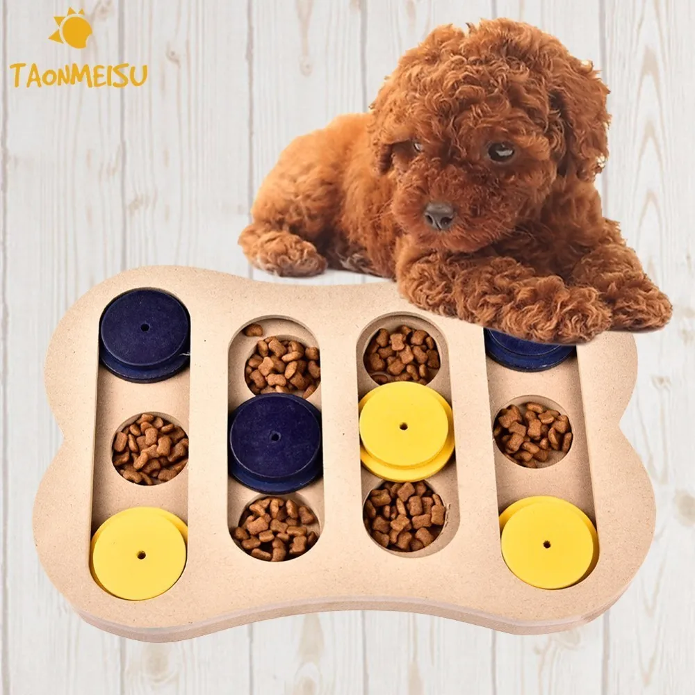 Dogs puzzle toys bones Wooden fun feeding multi functional Interactive dog toys for cats pet