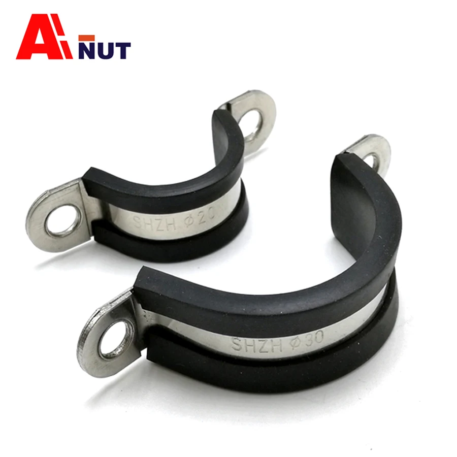 6mm 60mm saddle clamp , Pipe Clamp with Rubber Lining galvanized steel