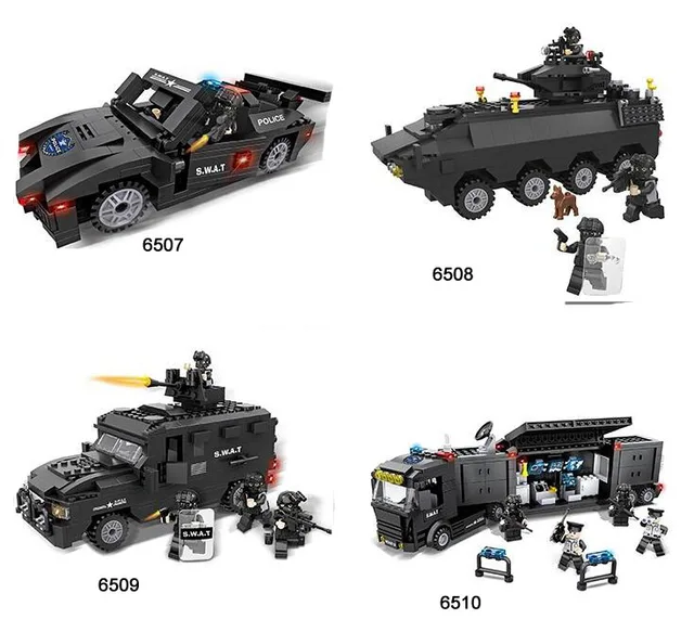 Policji Swat Opancerzony Wojskowy Serii 3d Model Klocki Kompatybilne