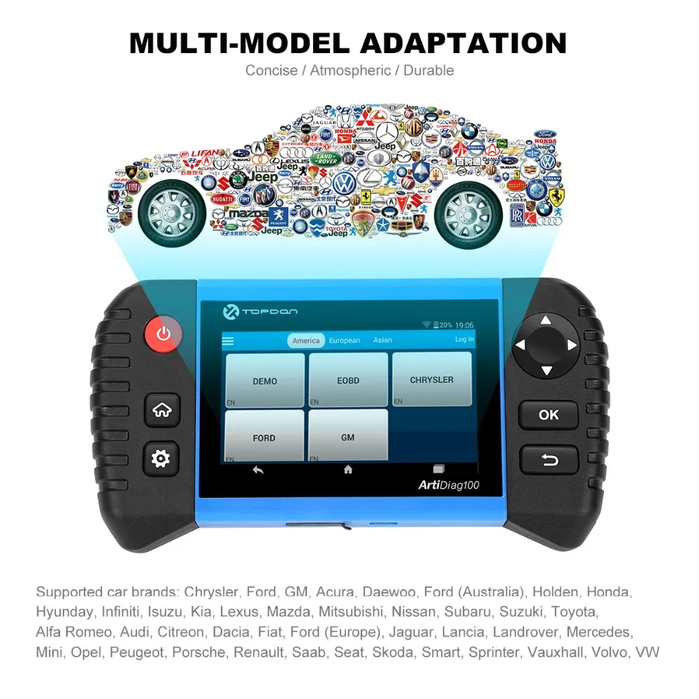 

TOPDON ArtiDiag 100 Full System Scan Tool OBD2 with SAS DPF EPB Oild Reset BMS IMMO Injector ABS Bleeding Special Functions