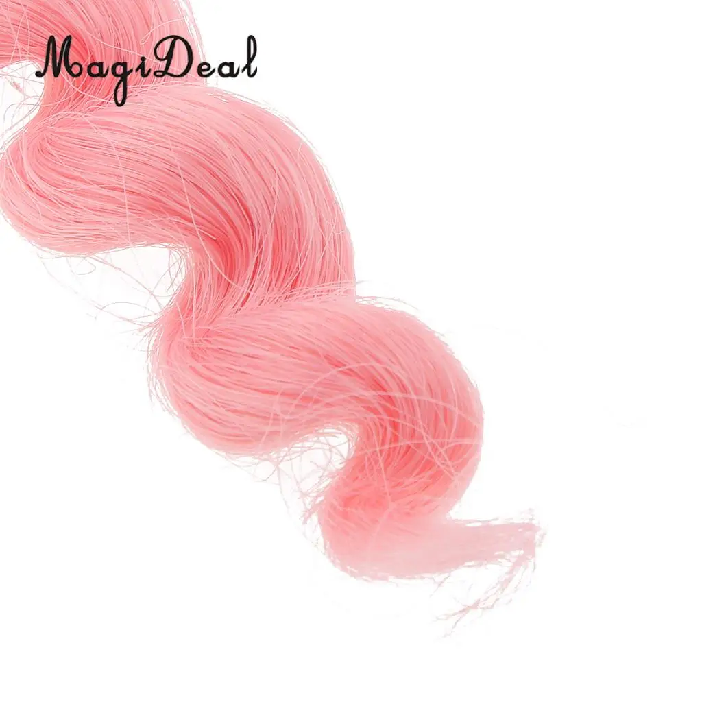 MagiDeal 1Pc 15x100cm DIY Curly Hair Wig Hairpiece for 1/3 1/4 1/6 BJD SD Dolls Model Party Girls Best Birthday Gift 12Colors
