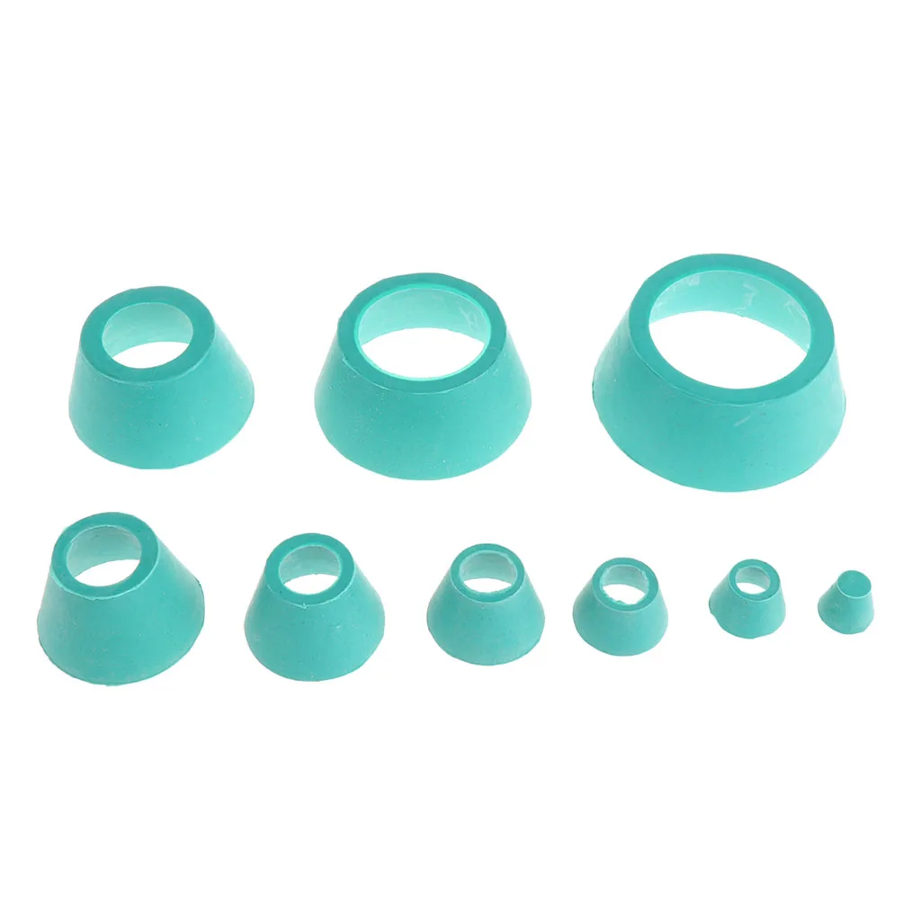 Pack Of 9 Pieces Filter Adapter Cones, Buchner Funnel Flask Adapter Set, Tapered Collar -Green