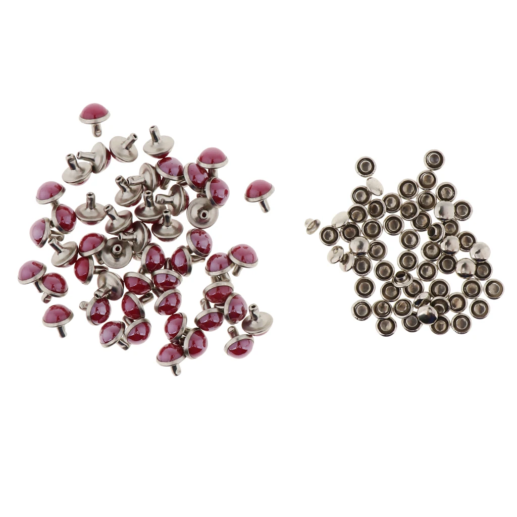 50 Sets Round Turquoise Rapid Rivets Stud for DIY Leather Craft Decoration