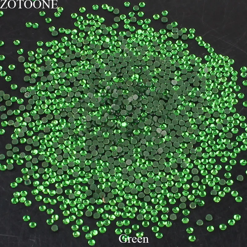 

ZOTOONE HotFix FlatBack Glass Green Rhinestones For Nail Scrapbook Crystal Stones for Clothing Decorations Strass Applique E