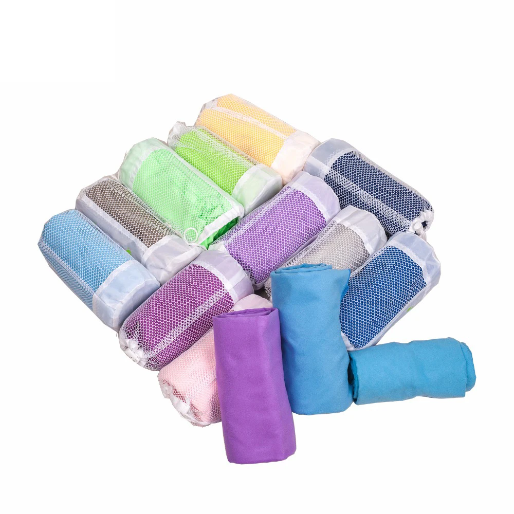 Microfiber Towels With Net-Bag Sports Travel Beach Bath For Adults Blanket Swimming Yoga Mat Quick Drying-Towel