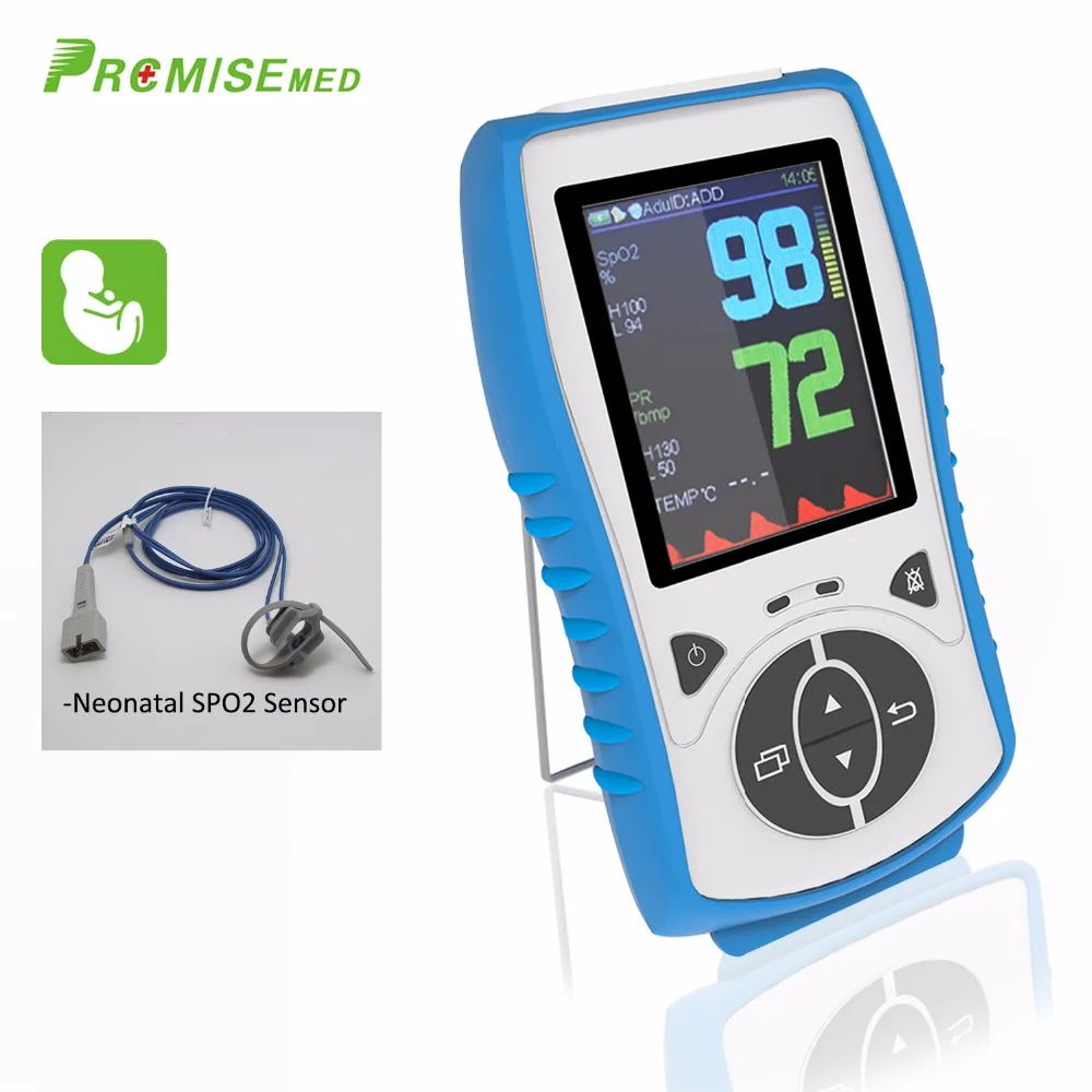 Handheld Pulse Oximeter Neonatal SPO2 Sensor SPO2+PR+Temp Blood Oxygen