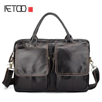 

AETOO Men's handbags Europe and America cross section men's bag briefcase leather men's Messenger bag shoulder bag