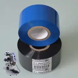 Черная ширина 35 мм длина 100 м пластиковый мешок Дата штамп в виде ленты фольги для упаковочных мешков