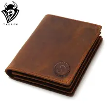 2018 Vintage Crazy Horse Handmade Leather font b Men b font font b Wallets b font