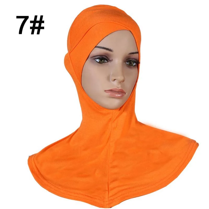 Muslim long single cross design hijab 7 orange