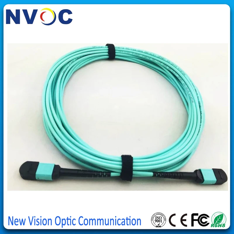 1 vs 12 Type B MPO Female to MPO Female Fiber Patch Cable 12 Fibers OM4 50//125 Multimode Trunk Cable 50m