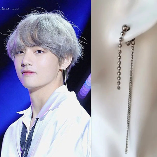 1pc V Bts Earrings Bangtan Boys Dna Real Man Long Tel Earring For 1pc V Bts Earrings Bangtan Boys Dna Real Man Long Tel Earring For Women Men Korean
