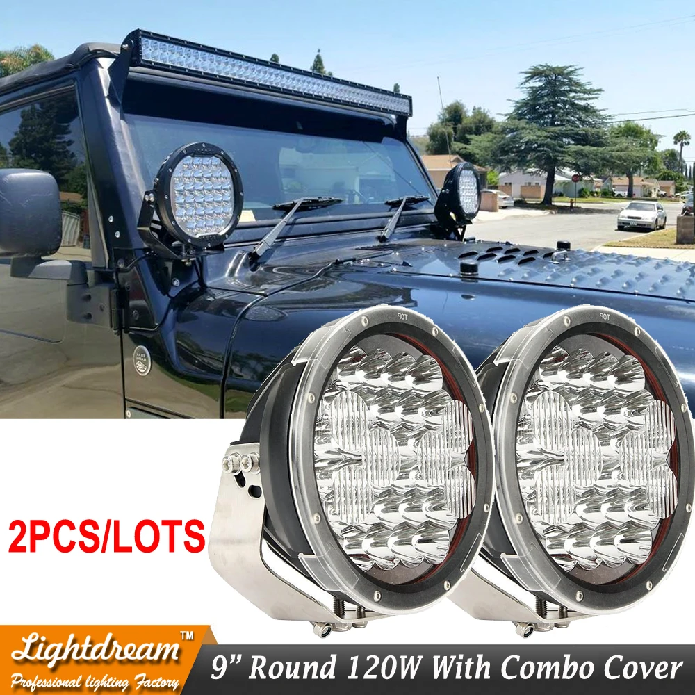 Пара 9 &quotдюймовый 150 Вт внедорожный светодиодный Подсветка 12v 24v 4x4 4WD RZR ATV Грузовик