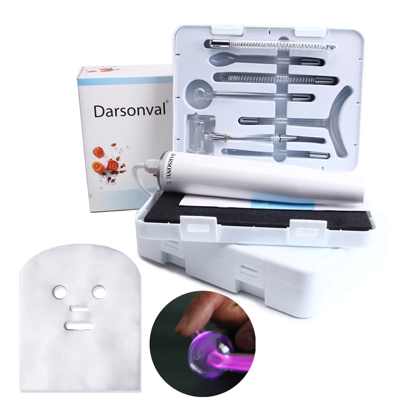

DARSONVAL High Frequency Device Portable Facial Machine Violet Ray Purple Light Electrode Wand 7 Tubes Skin Care Face Massager