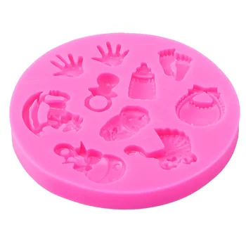 

3D fondant cake silicone mold Baby Shower Party stroller hand bottle Trojan Shape kitchen candy cupcake decoration tools