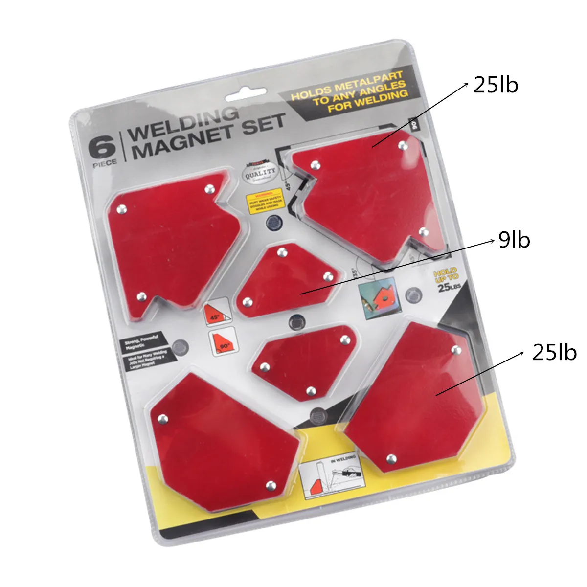 Online 6 stücke Multi winkel Magnet Schweißen Halter Pfeil Magnetische Klemme für Schweiß Magnet 2x 50lbs 2x 25lbs 2x 75lbs mig Werkzeuge
