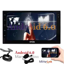 Double 2Din Android 6.0 Car Stereo with Backup Camera GPS Car Radio Navigation Vehicle Head Unit WiFi OBD2+External Microphone