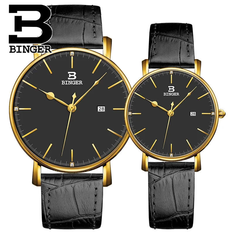

New Switzerland BINGER WOMen's Watches Luxury Brand Quartz Leather Strap Ultrathin FEMale Wristwatches Waterproof Clock B3053L