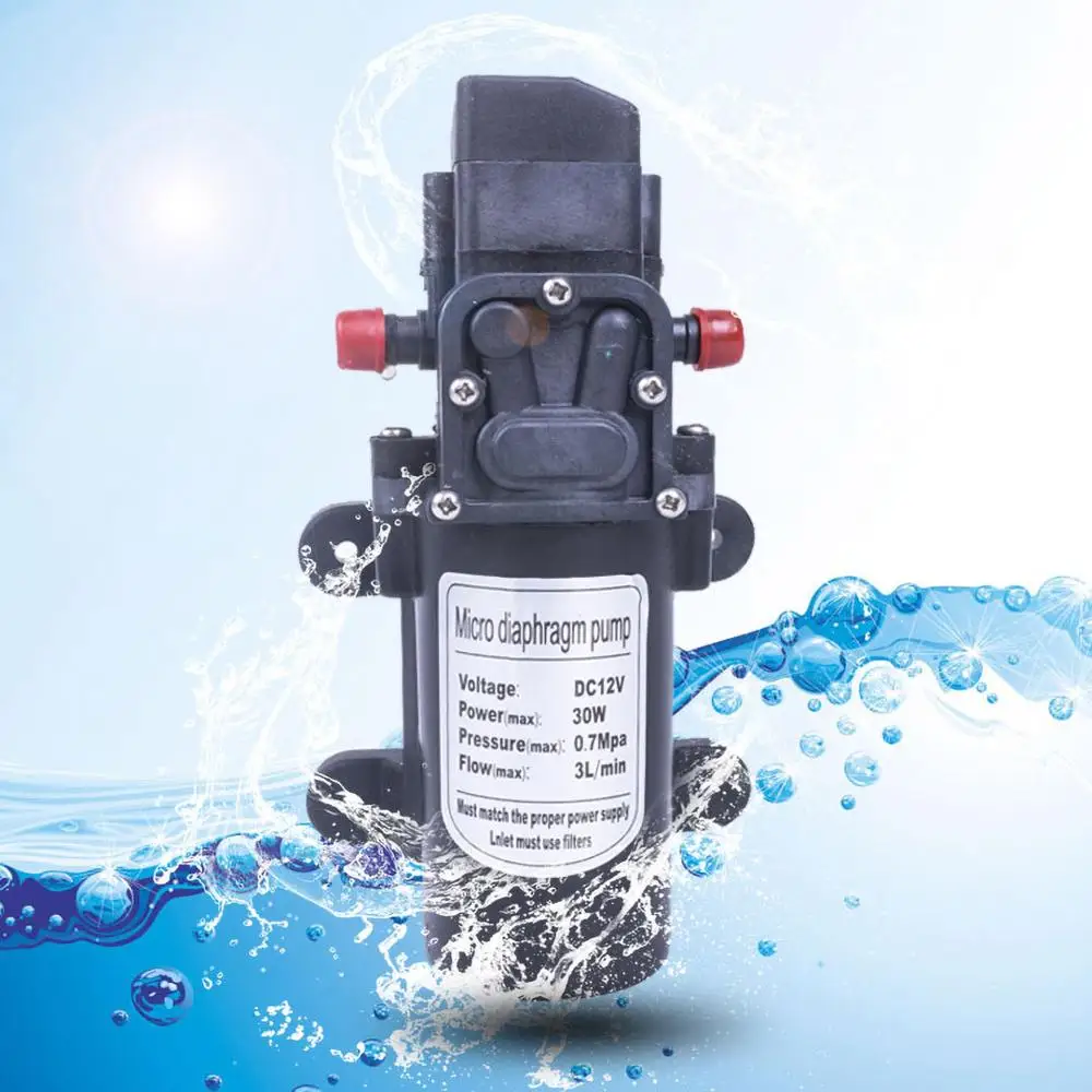 Мини Прочный DC 12V 30W 130PSI 3L / Min мембранный насос электрический водяной высокого