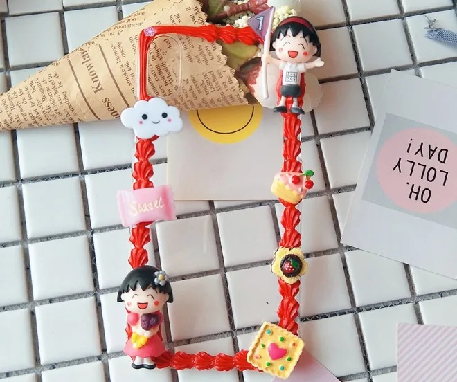 For samsung galaxy s9/s8 plus DIY case 3D Chibi Maruko-chan phone cover s6/s7 edge note 8/9 handmade cream candy girl gift |