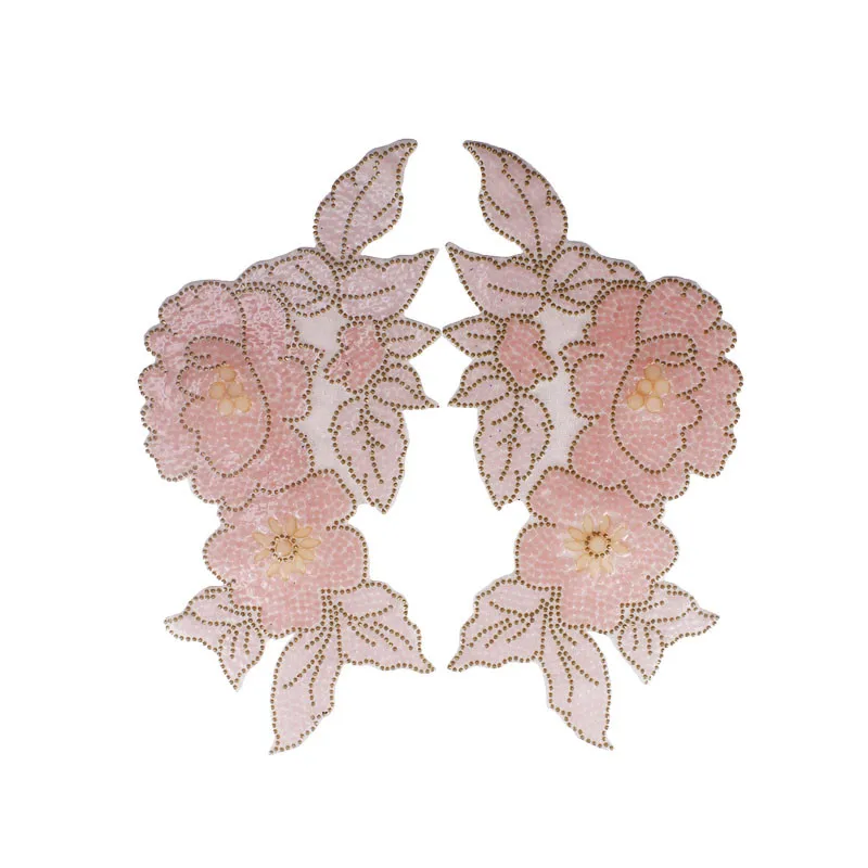 5pair-Mirror-Flower-Design-Applique-Craft-Iron-on-Stickers-Hot-Fix-Motif-Rhinestones-DIY-for-T (1)