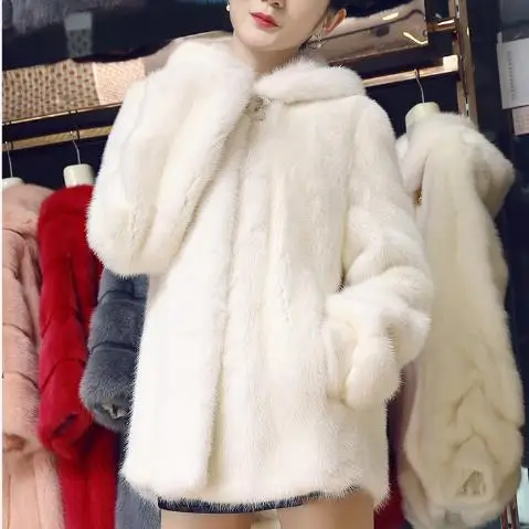 Женская меховая куртка из искусственного меха vetement manteau femme hiver теплая верхняя