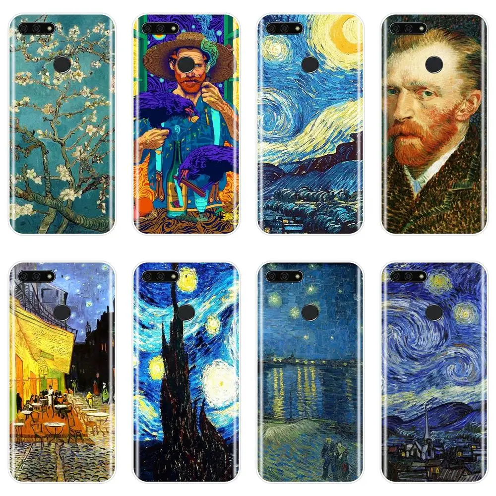 

Van Gogh Phone Case For Huawei Y5 Y6 Y7 Prime 2018 Y9 2019 Soft Silicone Back Cover For Huawei Y3 Y5 Y6 Y7 2017 II Pro Case