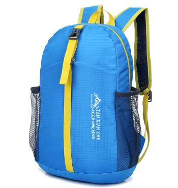 20л легкий складывающийся рюкзак складной Открытый Кемпинг Туризм Велоспорт удобный дорожный рюкзак сумка треккинг альпинистские сумки - Цвет: Blue