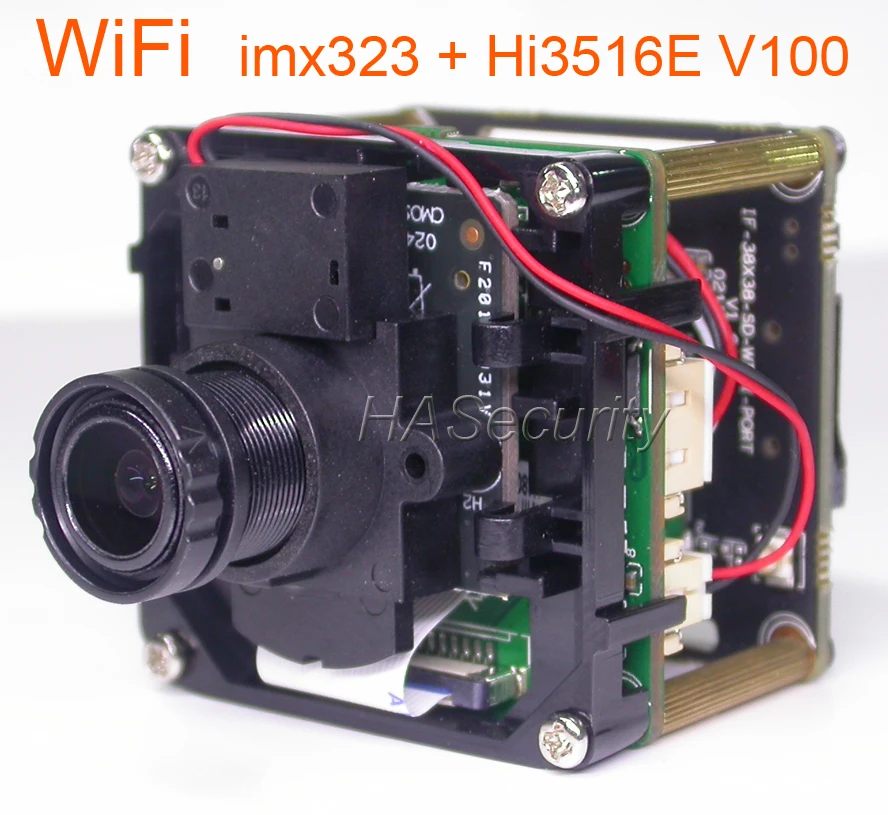 

WiFi H.265 / H.264 1/2.9" Sony Exmor IMX323 CMOS + Hi3516E V100 CCTV IP camera PCB board module +IRC +M12 LENs + FPC Antenna