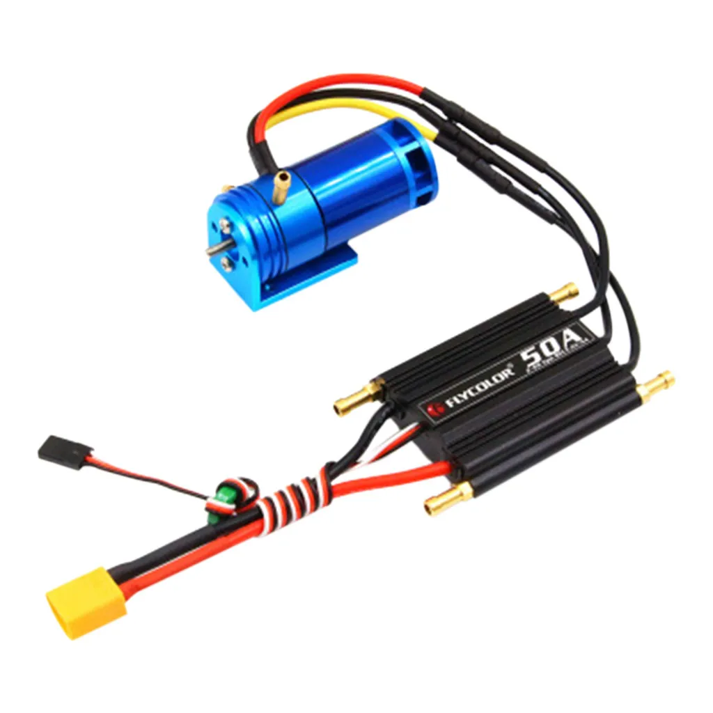

2-4S 2862-2800KV Water Cooled Brushless Outrunner Motor+50A ESC For RC Boat practical and convenient Remote control toy parts