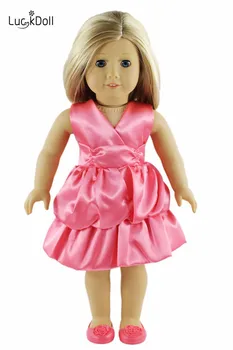 

LUCKDOLL Summer Cute Sleeveless Dress Fit 18 Inch American 43cm BabyDoll Clothes Accessories,Girls Toys,Generation,Birthday Gift