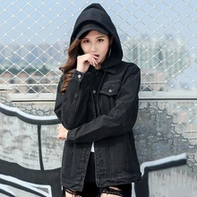 Рваные Съемная шляпа Джинсовые куртки Для женщин Однобортный Винтаж Весна Джинсы для женщин Куртки и Пальто для будущих мам Повседневное jaqueta Джинсы для женщин