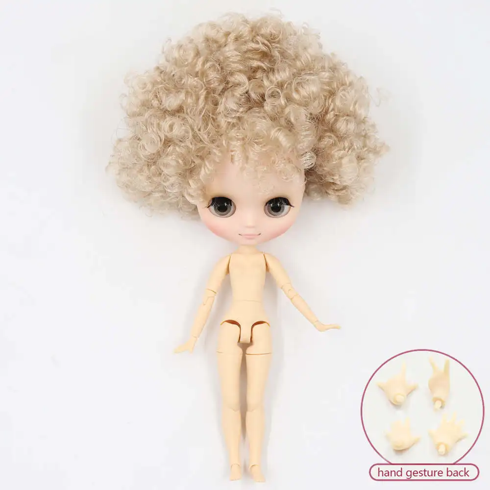 Middie blyth nude doll 20cm joint body Frosted or glossy face with makeup soft hair DIY toys gift with gestures 16