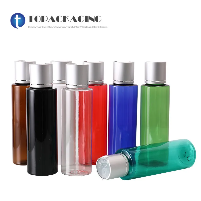 100ml/120ml/150ml Empty Plastic Lotion Bottle Anodized Aluminum Disc Top Cap Liquid Soap Travel Size DIY SPA Container Shampoo pet paw cleaner non irritating pet cleaning agent 150ml waterless shampoo paw cleaner no rinse dog shampoo portable design