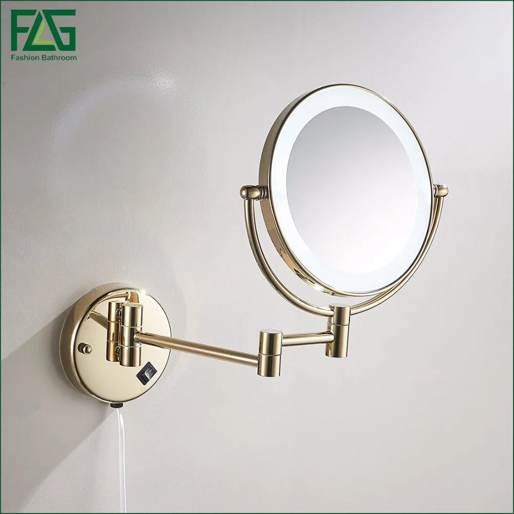 Bathroom Accessories LED Makeup Mirrors 8" Wall Mounted Round 3X/1X