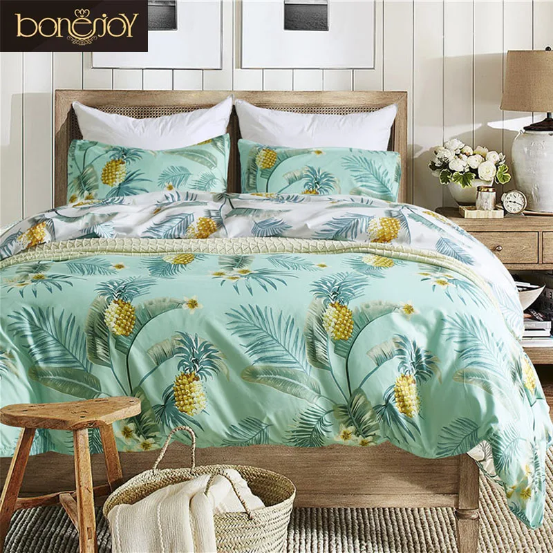 Bonenjoy Комплект постельного белья с ананасом queen/King size для взрослых пододеяльник
