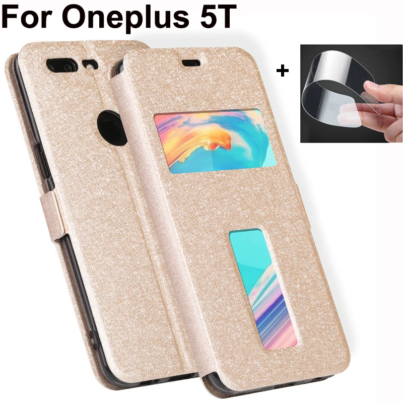 6 01 &quotоткрытые чехлы для oneplus 5 T чехол роскошный флип из искусственной кожи 5T A5010