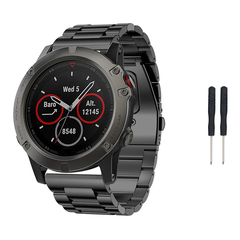 Металлический ремешок для часов из нержавеющей стали ремешок для Garmin Fenix 5X/5X Plus/Fenix 3/3 HR/D2/спуск Mk1 gps Аксессуары для умных часов