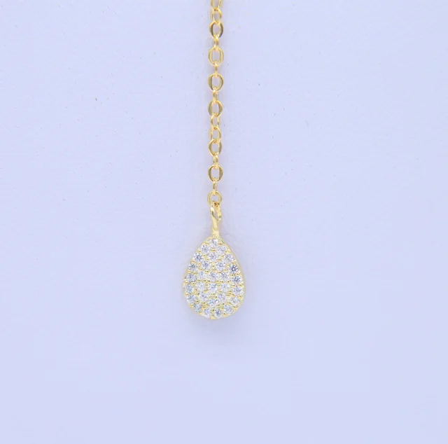 Colgante de gota redonda de circonia cúbica para mujer, colgante de gota de zirconia cúbica AAA, cadena larga de llenado de oro, collar sexy, 2017 Colgante de gota redonda de circonia cúbica para mujer, colgante de gota de zirconia cúbica AAA, cadena larga de llenado de oro, collar sexy, 2017
