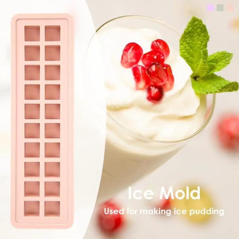 Silicone 20 Grids Ice Cube Maker DIY Ice Cube Mold Ice Tray Jelly Mould