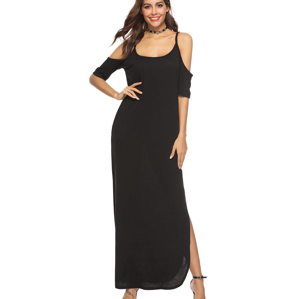 

JSMY Women Sexy Slim New Sling Strapless Long Dress Backless Split Party Dresses