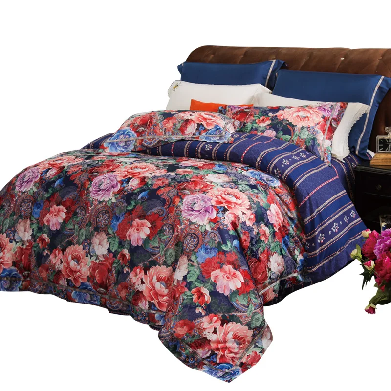 

100% Cotton Quilt Sheets Pillowcase Cushion Cover Chinese Style Coverlet Four Piece Sets Not Easy Pilling Quilt Cover Sets