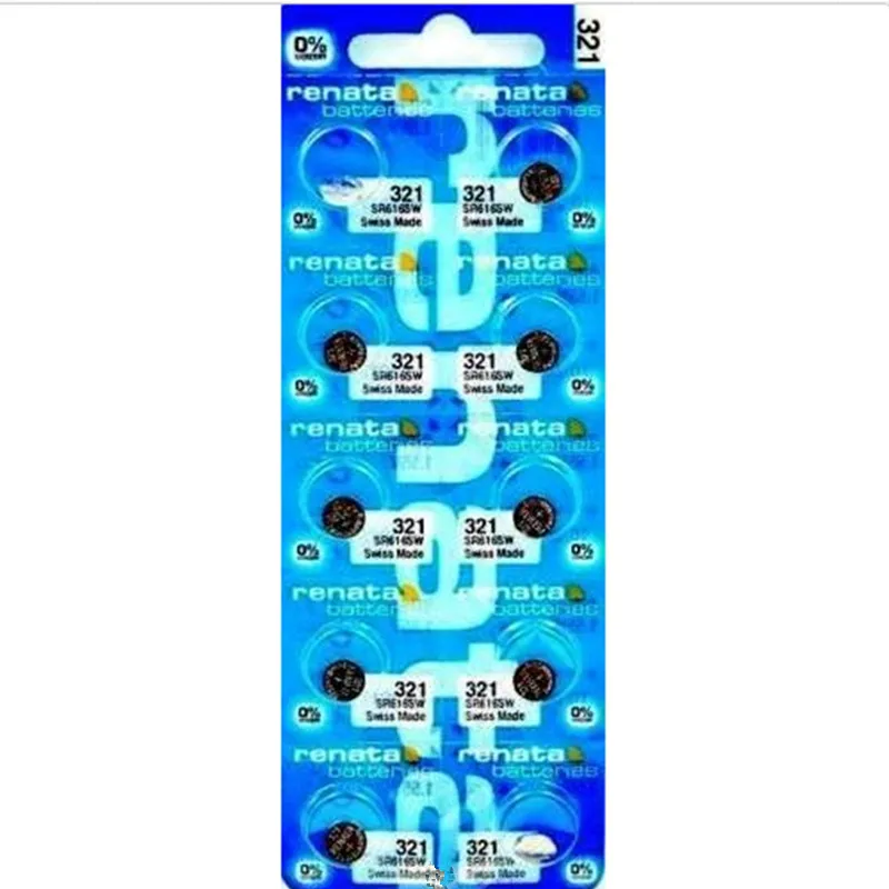 

10Pcs/Lot renata Silver Oxide Watch Battery 321 SR616SW 616 1.55V 100% original brand renata 321 renata 616 battery
