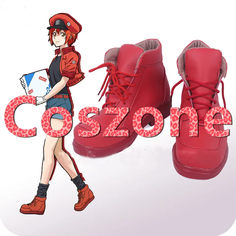 Cells At Work Erythrocite Red Blood Cell Orange Red Cosplay Shoes (2)