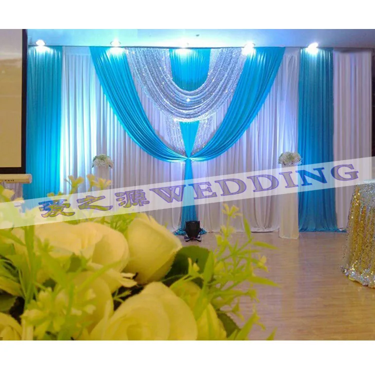 Hotsale white and tiffany font b wedding b font font b backdrop b font curtain with