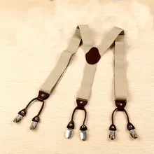 Европа и Америка Популярные 3,5*100 см шесть клип печати кожа стиль бежевый подтяжки FY180816012