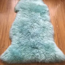 Синий ковер из натуральной овчины с одним ворсом павлина, ковер из австралийской шерсти, ковер из натурального меха для дома, спальни, кресла, чехлы для дивана, меховой коврик